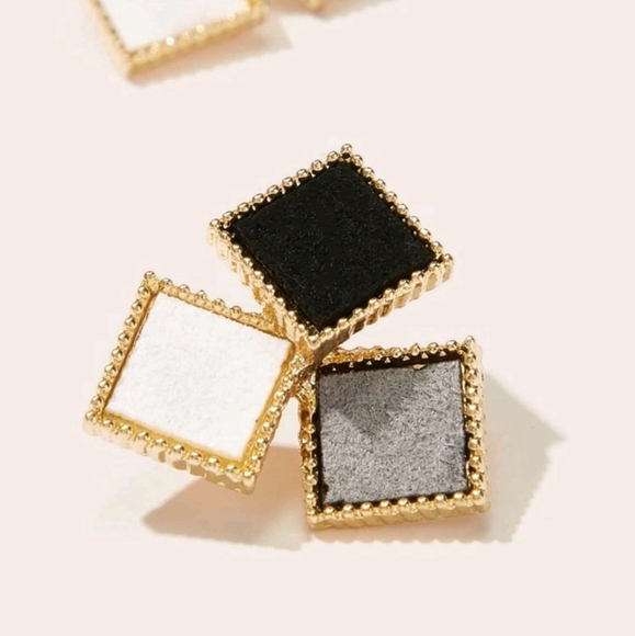 🍉5 for $25* Geometric Colorblock Post Earrings - Picture 2 of 3
